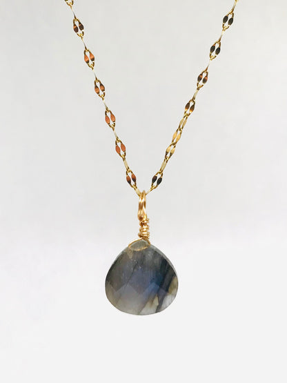 Collier goutte Labradorite